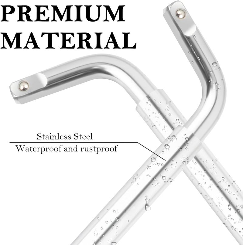 Stacool Extendable Lug Wrench with Double-Sided Sockets of 17mm/19mm and 21mm/23mm, Universal Wrench for Most Vehicle Lug Nuts - Image 3